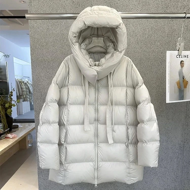 环游雪夜飘带泡芙中长款羽绒服(NO退NO换)