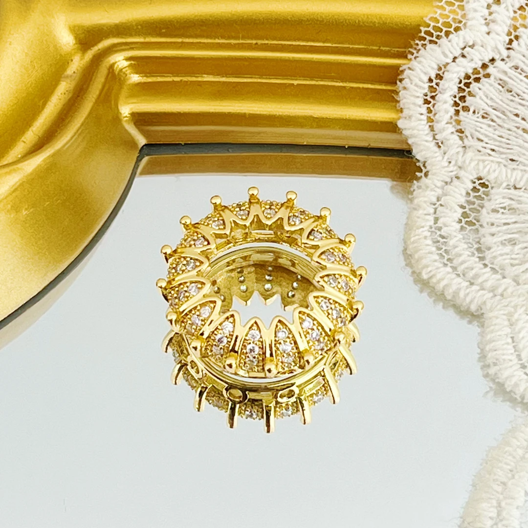 左夕M6400【2个金底太阳女神过线圈】高保色铜镀金DIY手链配件