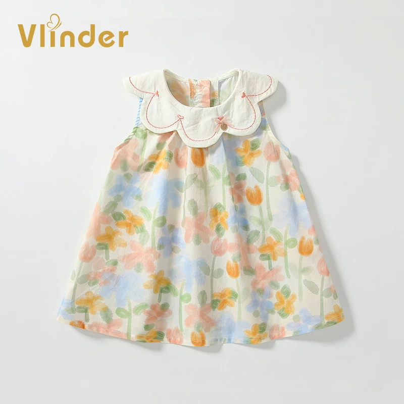 女童新款2025年夏季洋气连衣裙女孩公主无袖裙子儿童装甜美夏装