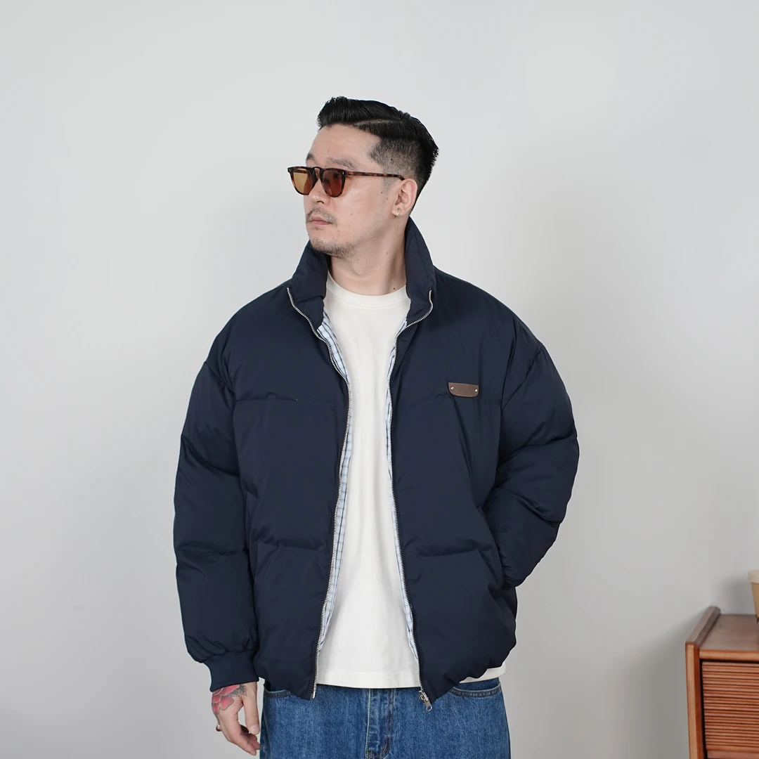 25FW秋冬季百搭双面穿格子棉服休闲宽松情侣棉衣ins复古立领棉衣