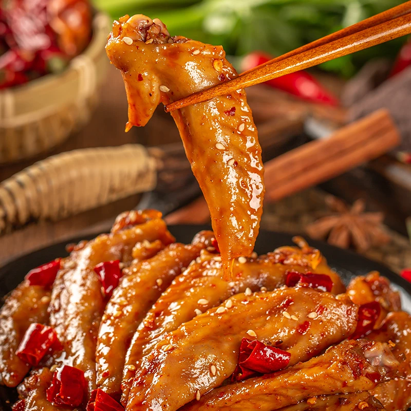 香辣翅尖四川开袋即食麻辣追剧解馋鸡翅小零食兔子肉自贡手撕