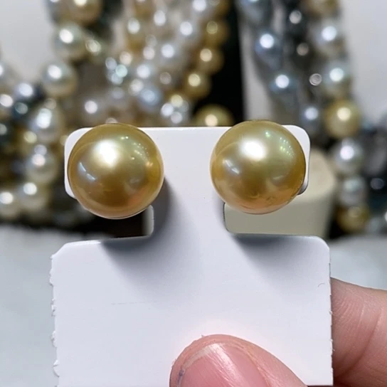 海水珍珠耳饰银S925镶嵌D****a12