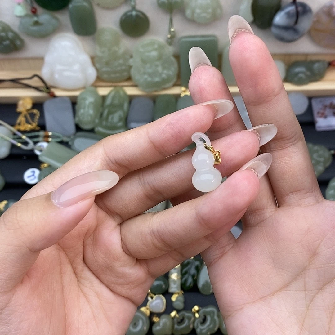 吊坠(不含链)银S925镶嵌和田玉