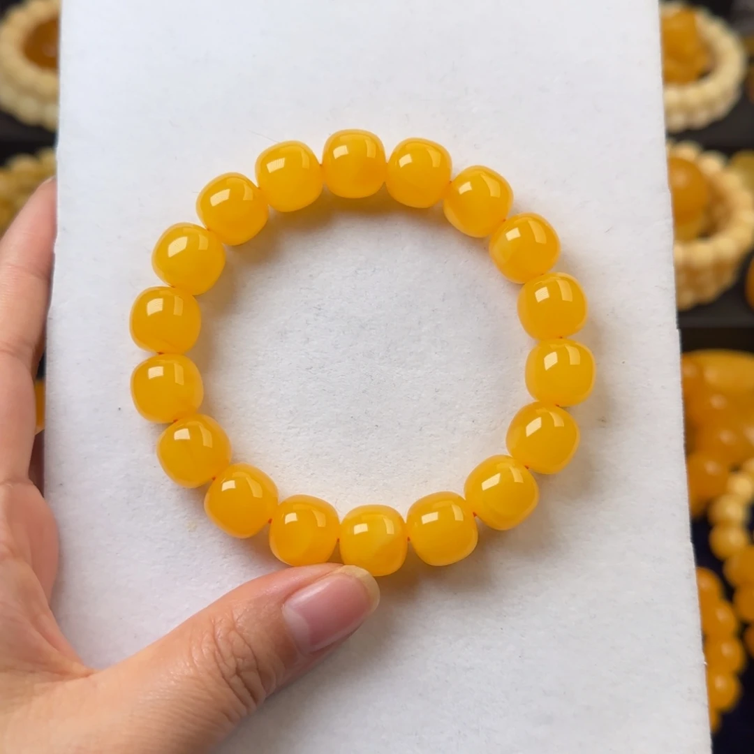 蜜蜡未镶嵌颈饰满蜡橘色同料13