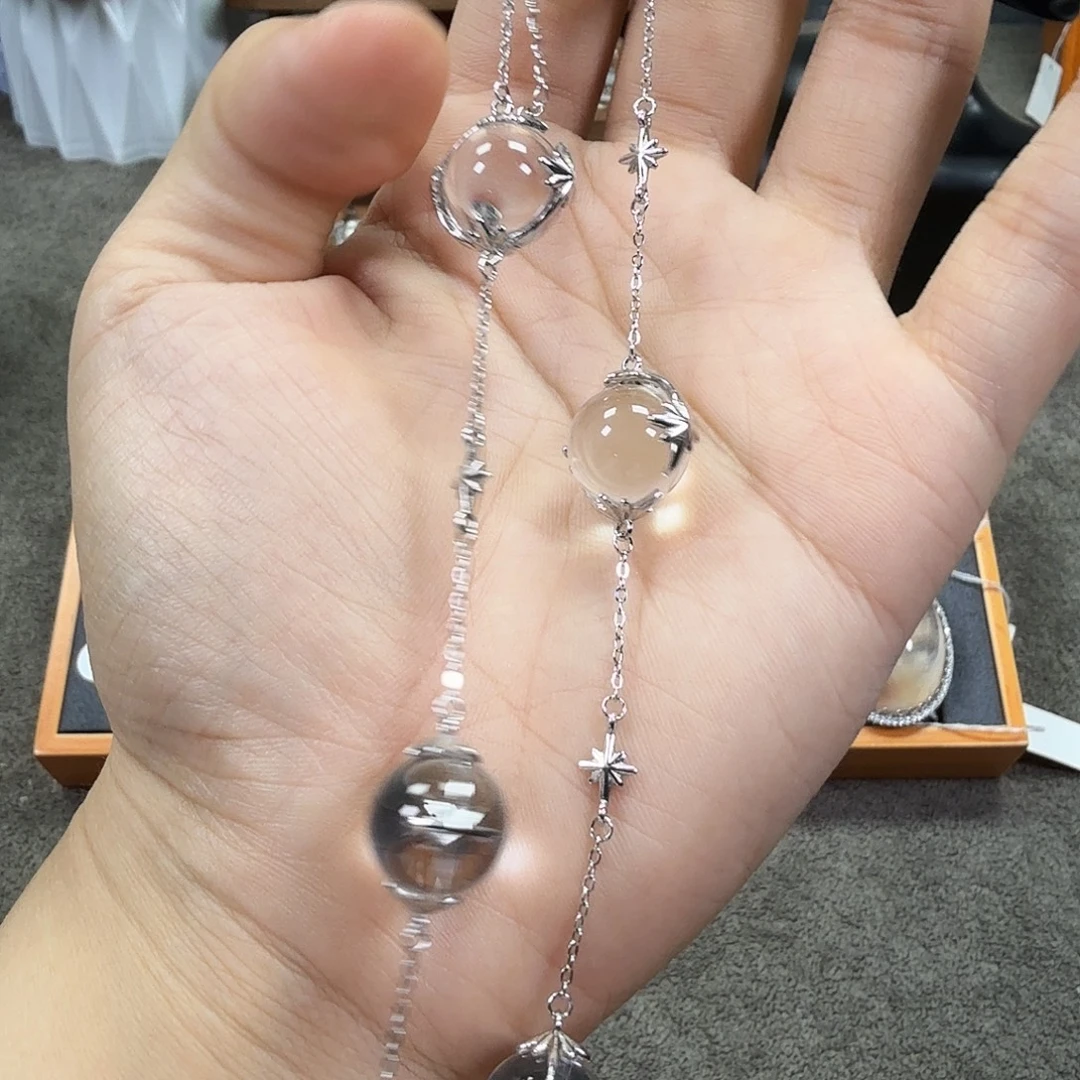布***g烟晶银S925镶嵌手链