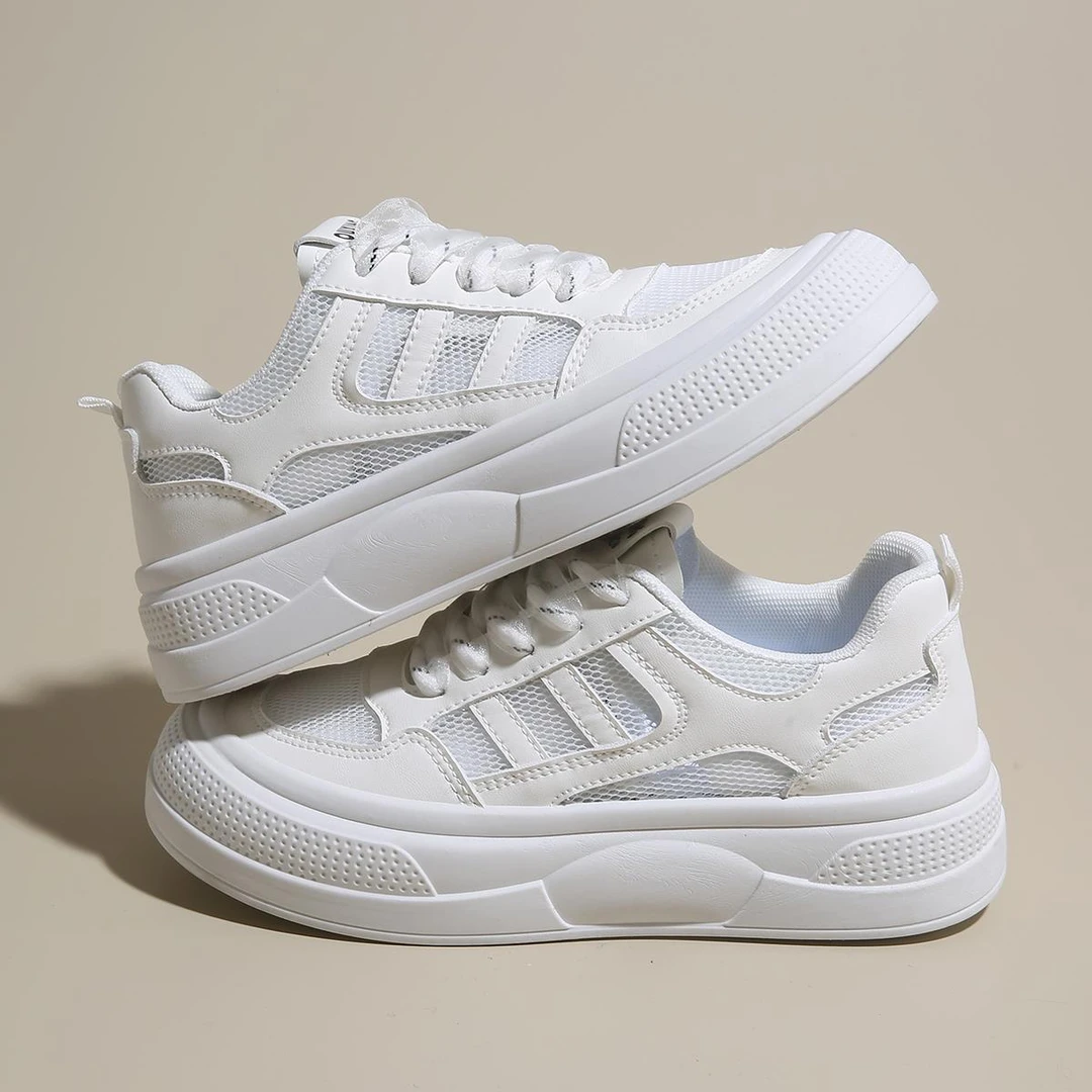 秋季单网小白鞋女2025新款夏季透气薄款网鞋百搭网眼镂空运动板鞋