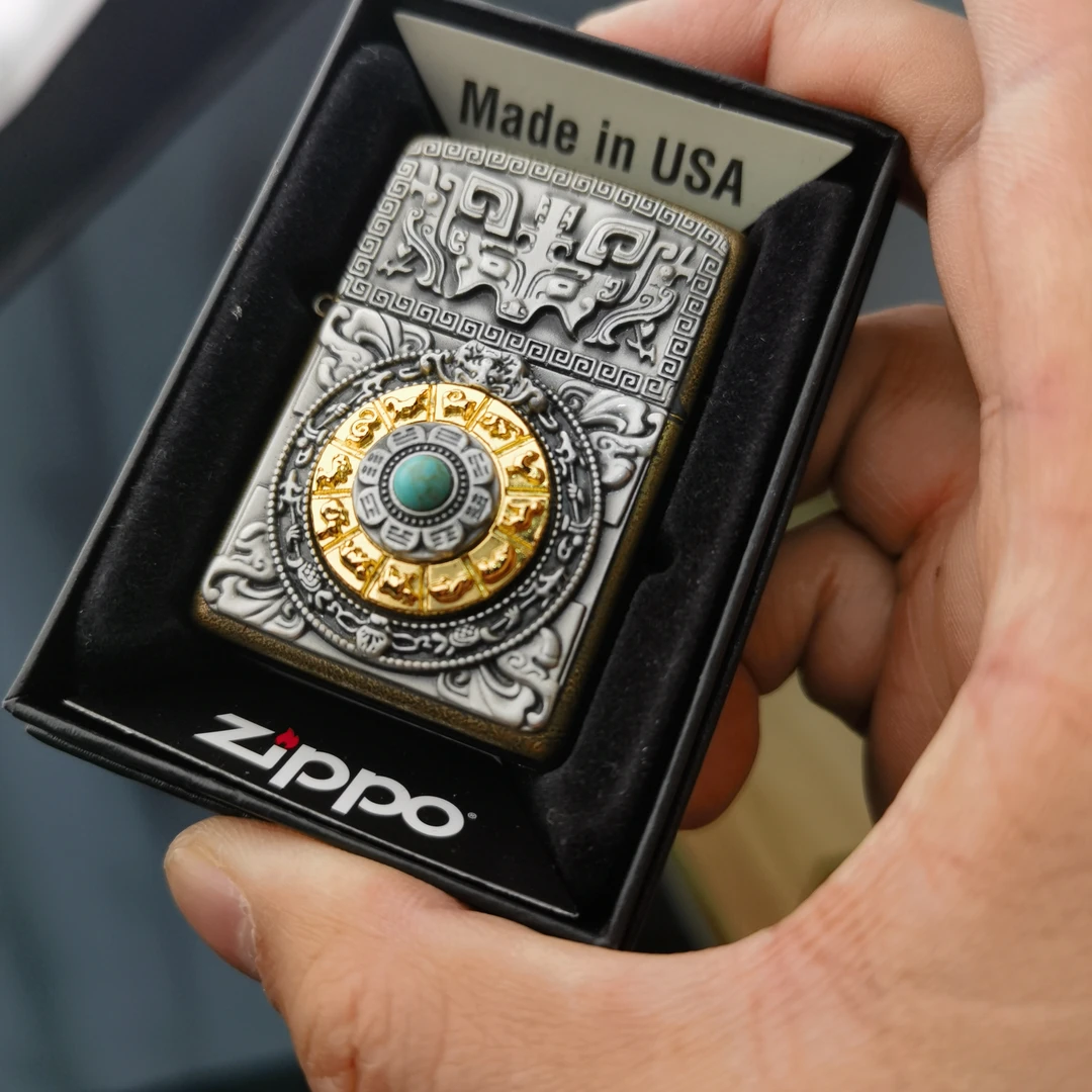 Zippo打火机做旧转转十二生肖29