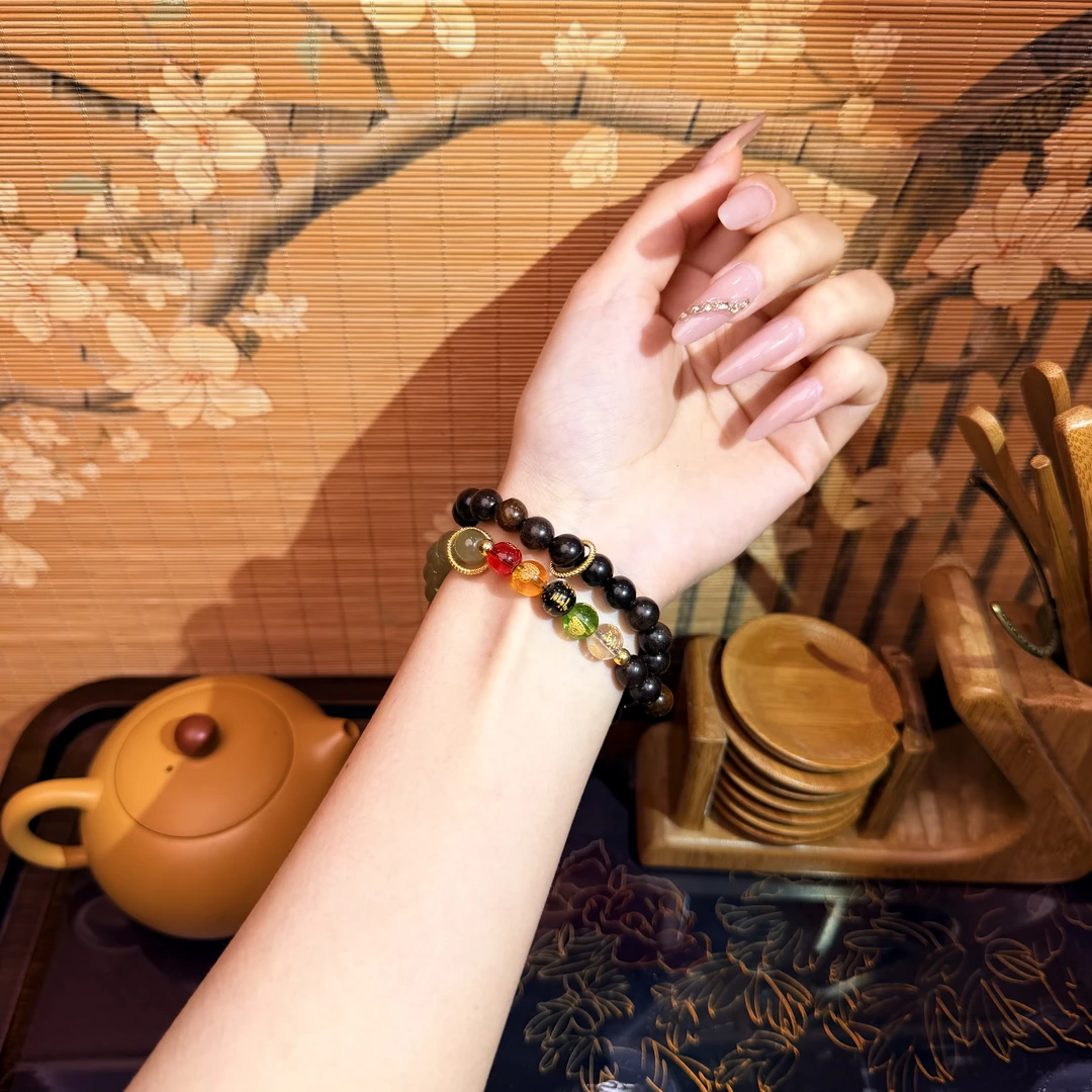 DA1152-沉贵宝双圈+五色转珠（无礼盒）