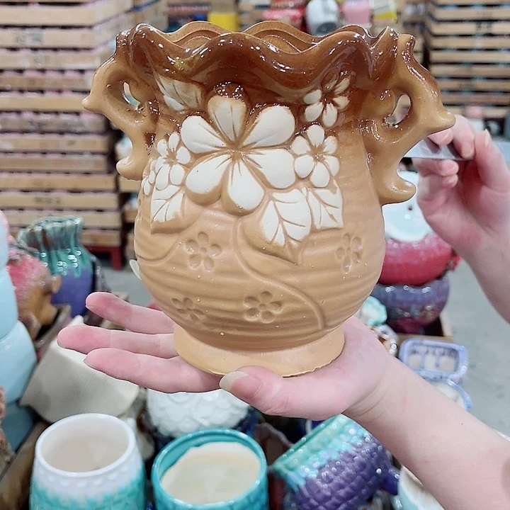 有孔，凑10元包邮陶瓷花盆发货！