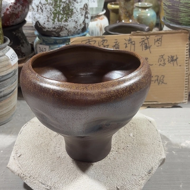 陶摆件高16口15有孔44