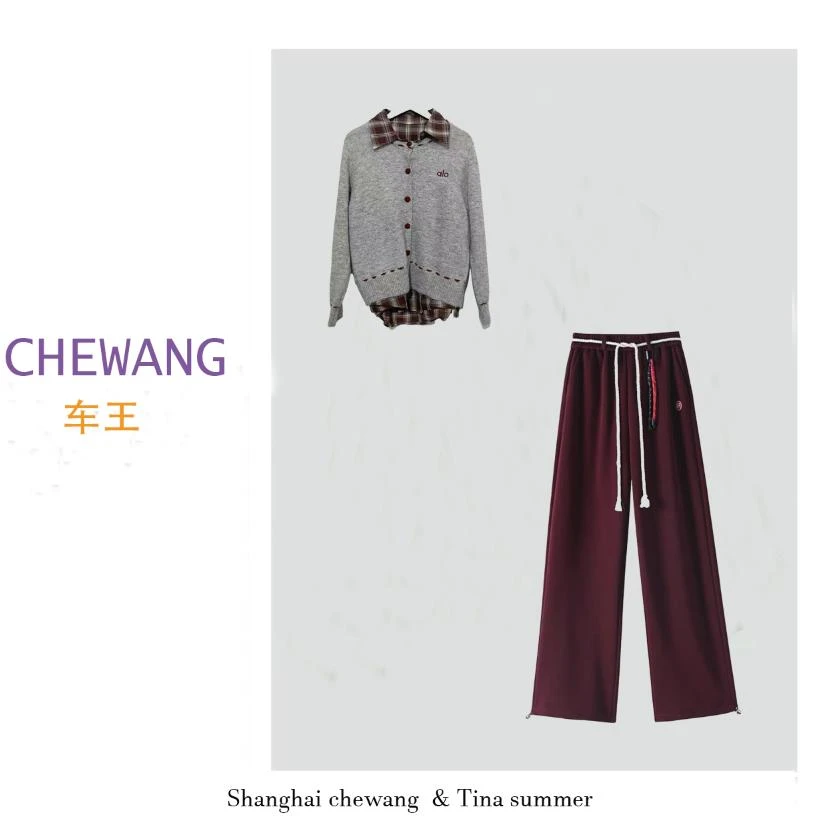【套装】秋季时尚高档两件套设计感时装女装服装9615[XSLF]J