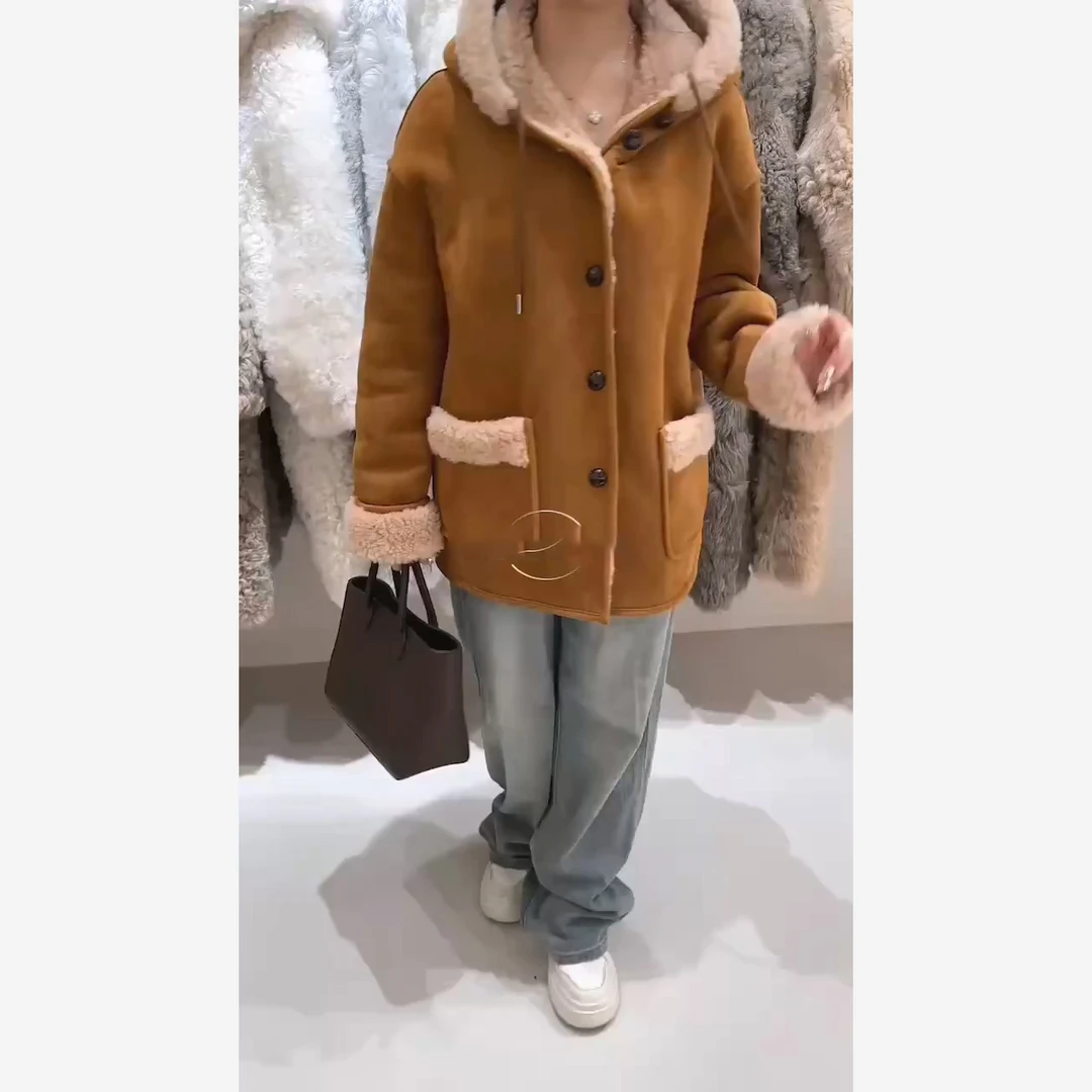 冬季撞色翻领秋冬系扣宽松型休闲设计师气质短款短外套