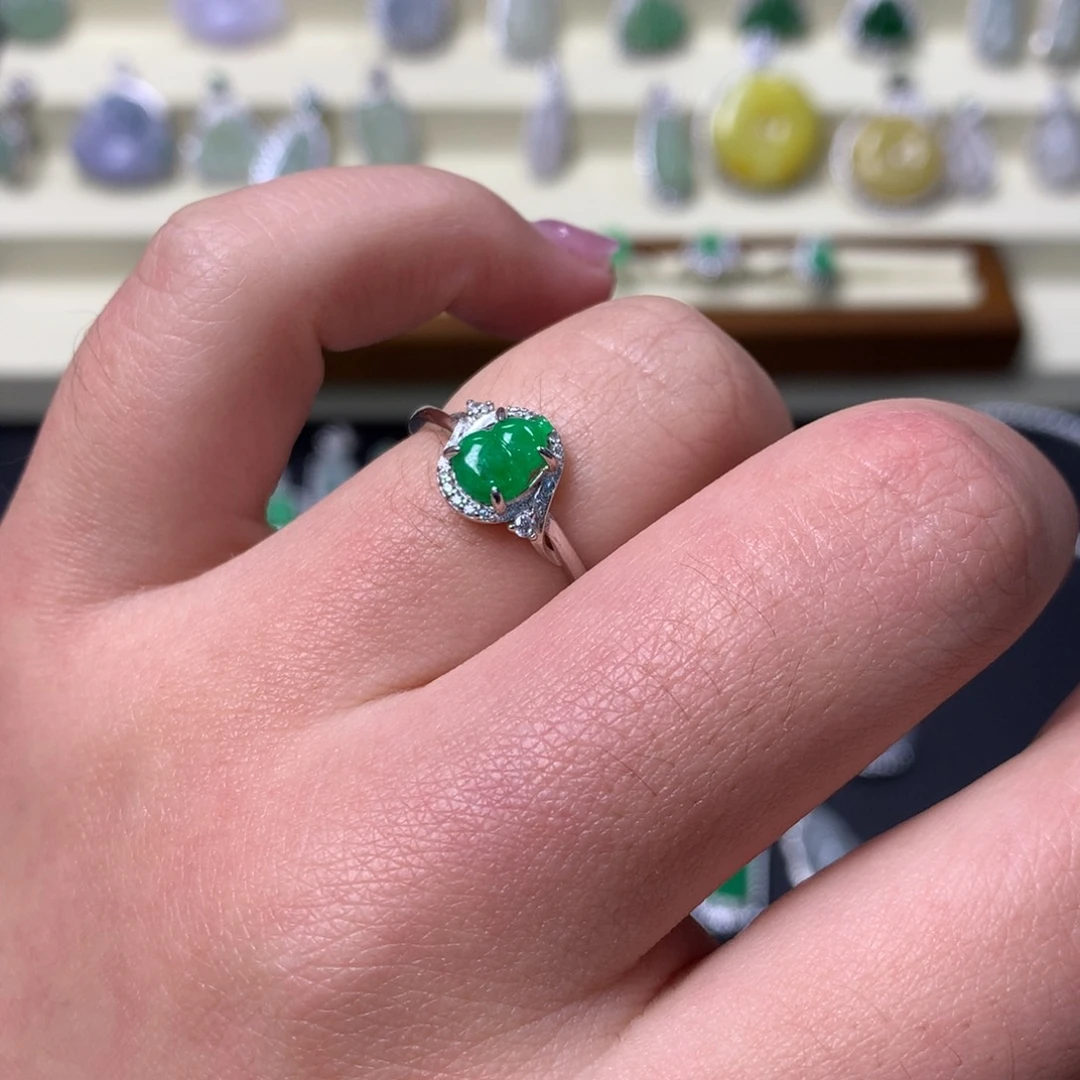 翡翠银S925镶嵌挂件