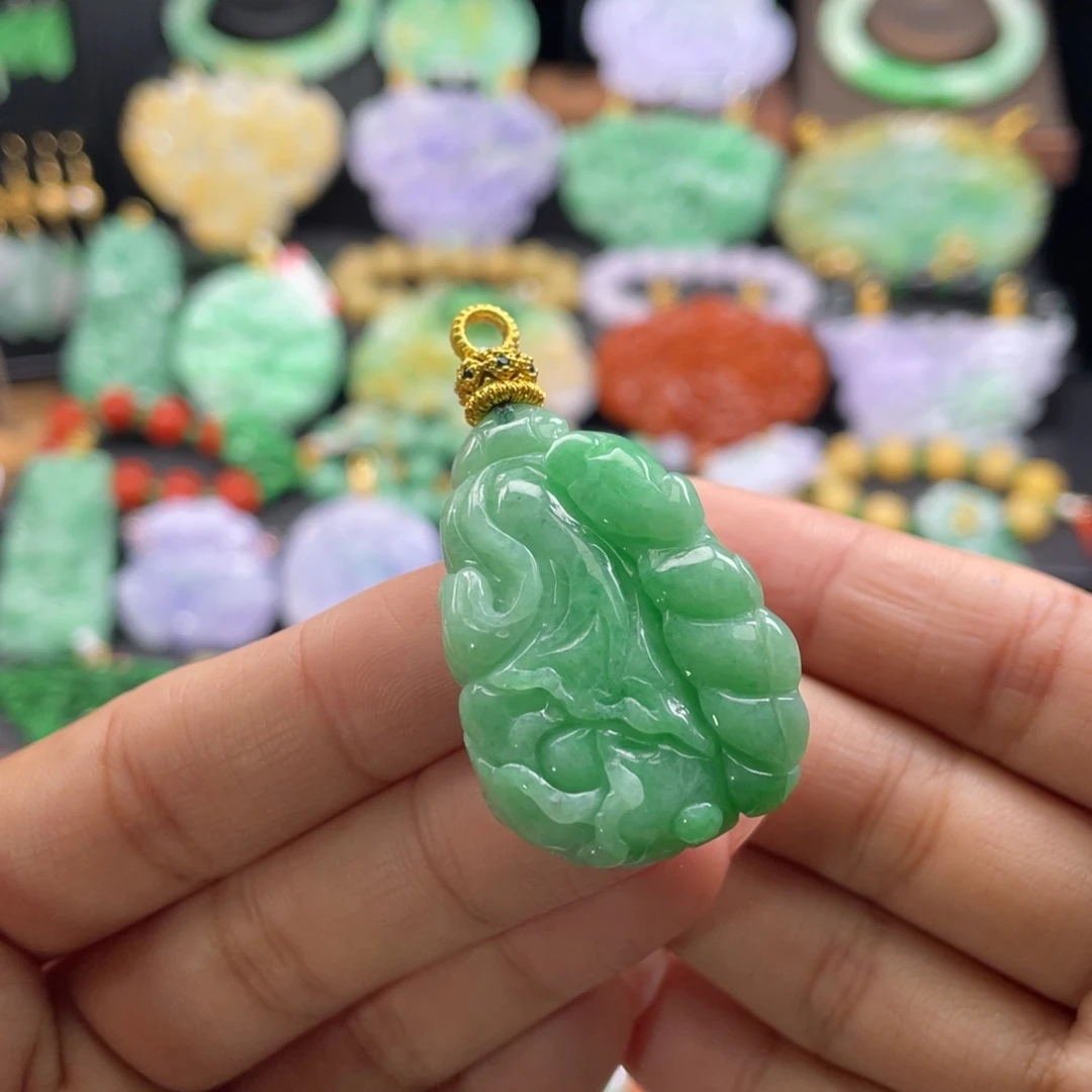 翡翠未镶嵌颈饰代编织