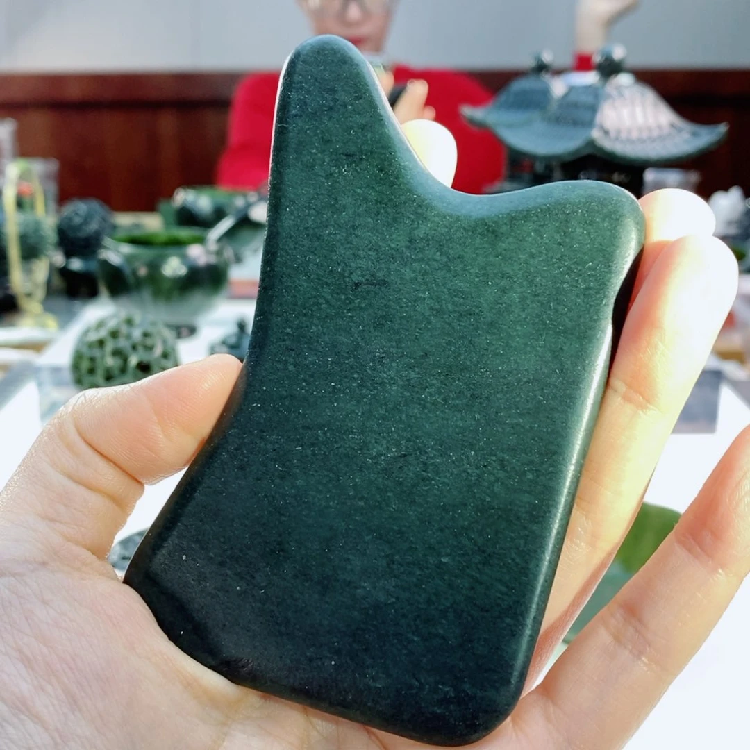 未镶嵌和田玉（青玉）摆件玉刮板