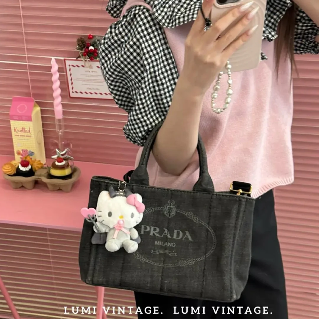 95新 Prada/普拉达 牛仔沙滩单肩包57334957
