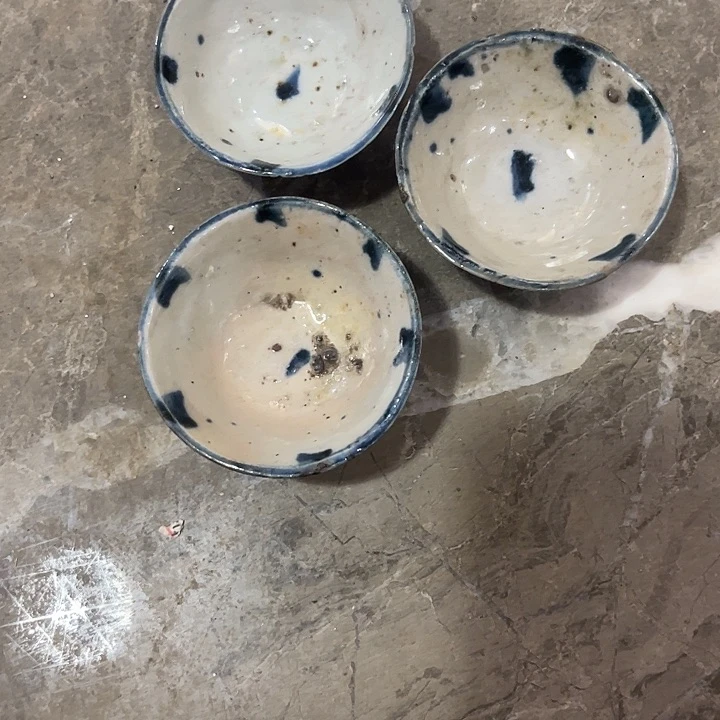 摆件从****?青花杯子三个全品
