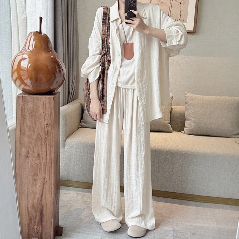 慵懒风随性衬衫短裤套装女夏季新款轻薄防晒宽松百搭休闲两件套