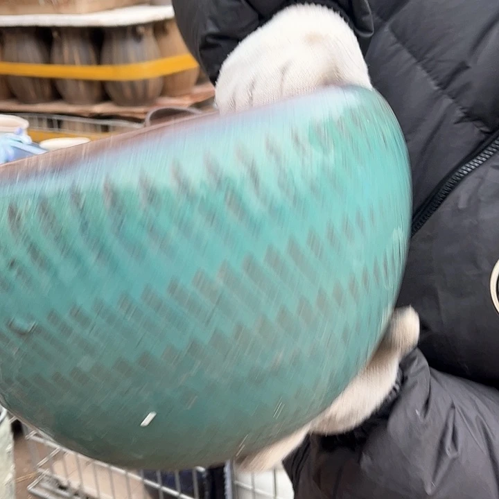 紫砂花盆微瑕高19口24————