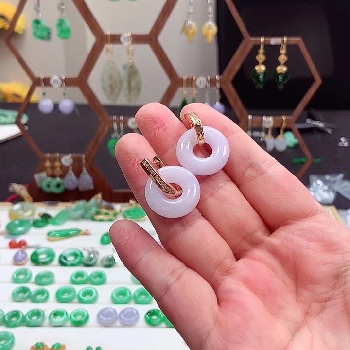翡翠未镶嵌耳饰天然翡翠