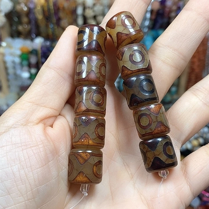 玛瑙/玉髓未镶嵌珠宝半成品玛瑙天珠卡14mm10颗