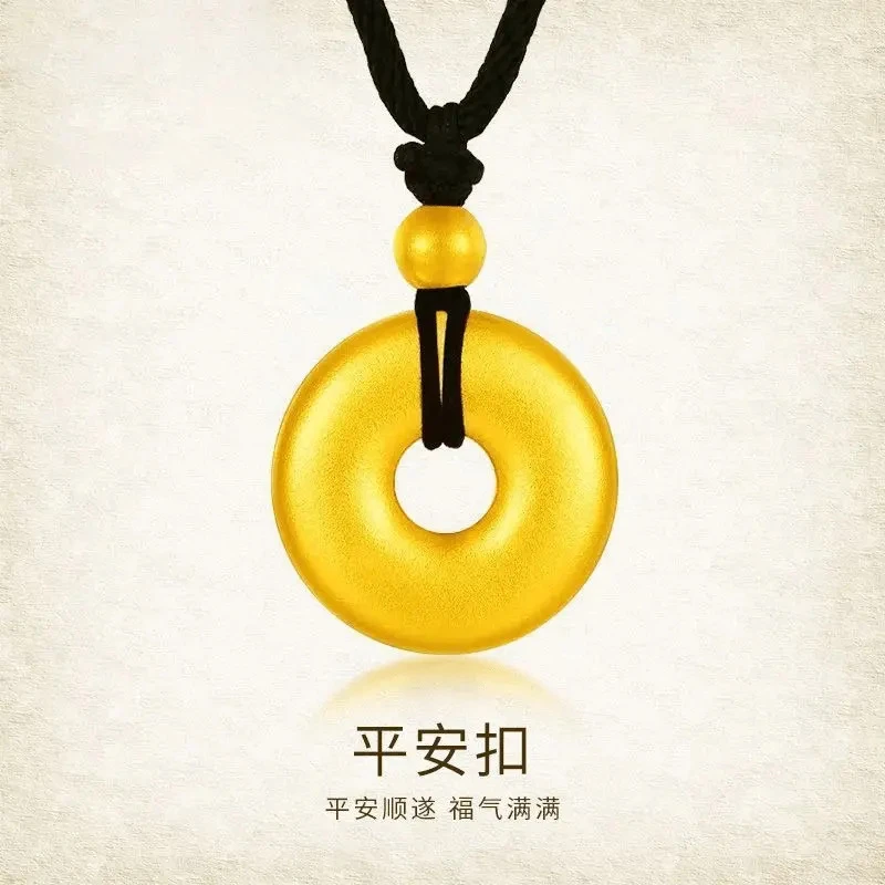 合金项链 古法平安扣吊坠项链福气满满