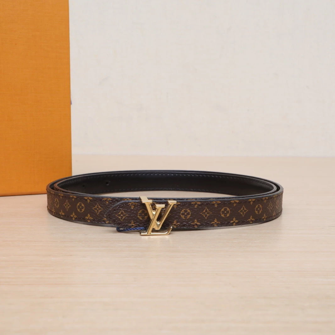 99新 LouisVuitton/路易威登 花花老花 皮革C 合金 双面腰带