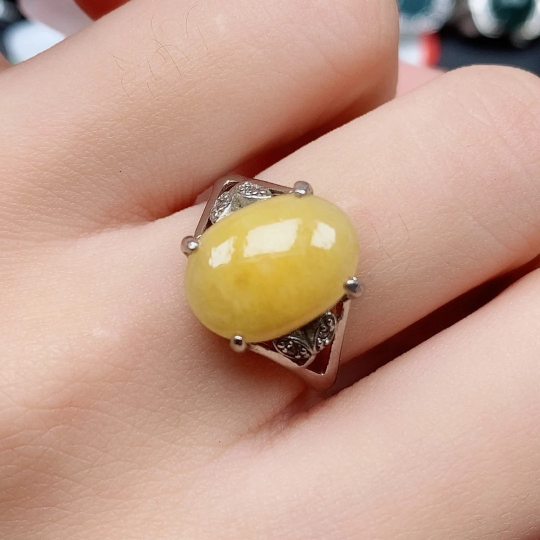 翡翠戒指银S925镶嵌戒指