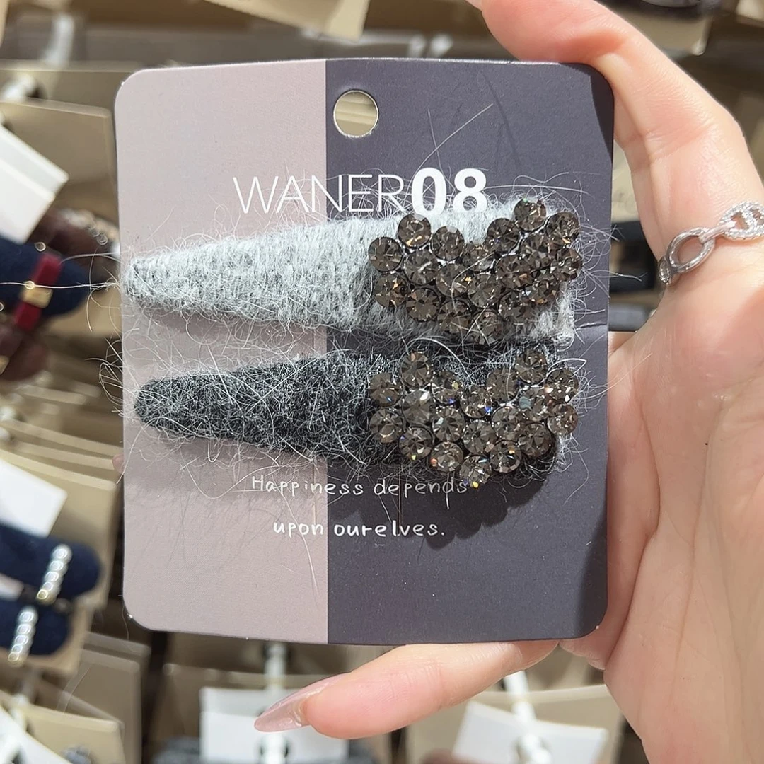 皮质铁合金爱心钻掰掰夹