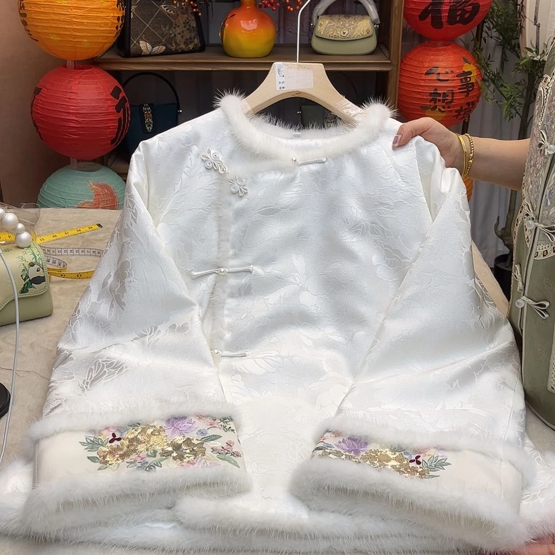 刺绣棉服108破价破价衣长64