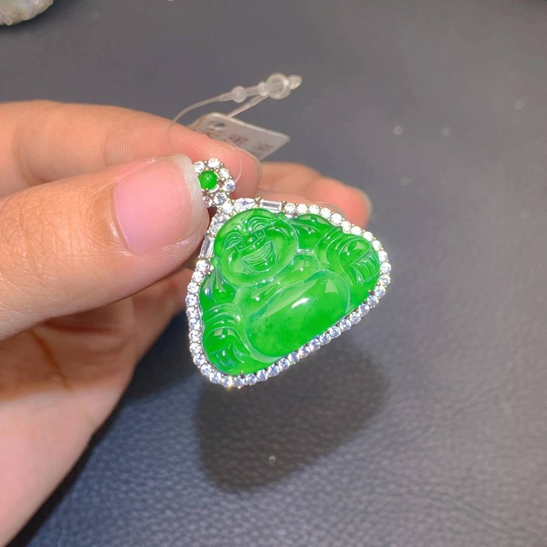 翡翠银S925镶嵌颈饰