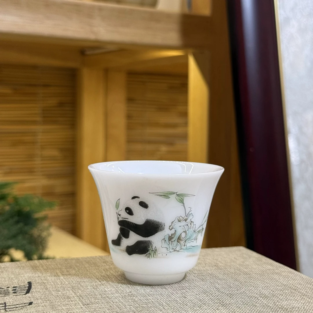 白瓷功夫茶杯小号主人杯家用高档陶瓷品茗茶具X720