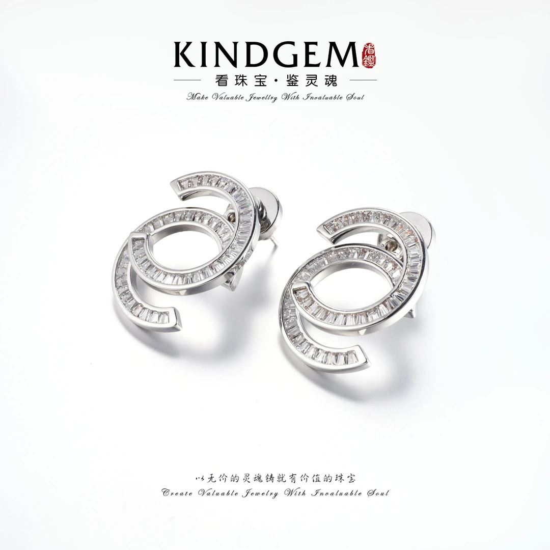 铜合金锆石耳饰 【梵星饰界专属】圈圈轻奢百搭时尚耳环 C-33299