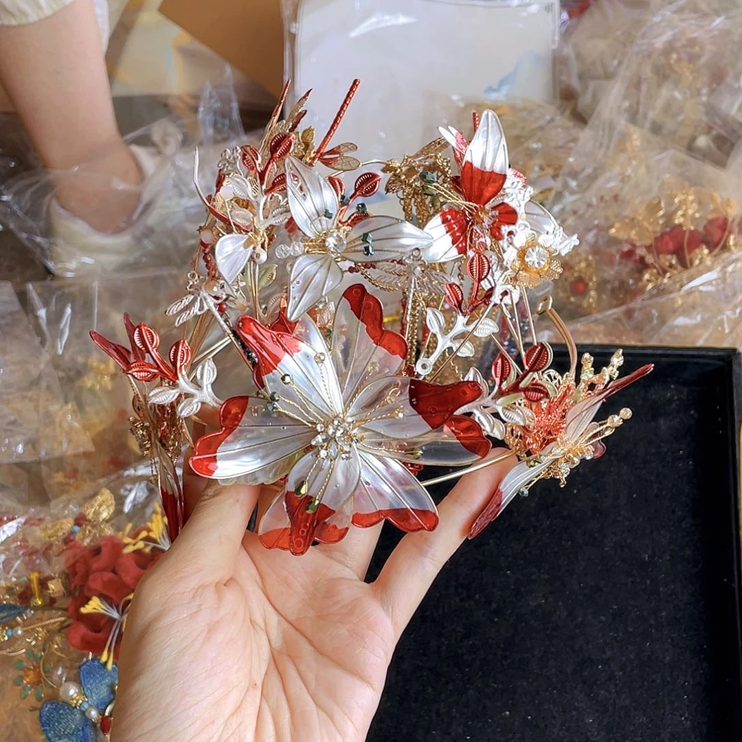 混合材质新娘头饰不售后不退换默认瑕疵