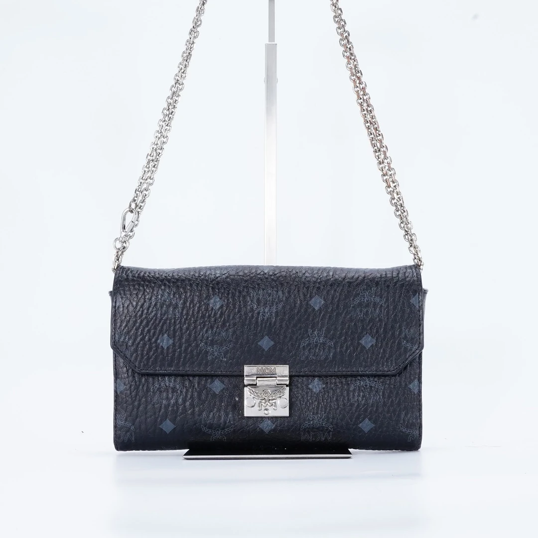 95新 MCM 【春节不打烊】【MCM专属】链条包中号黑色/BG22007287