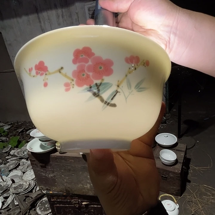 景德镇陶瓷翠竹红梅6寸1只