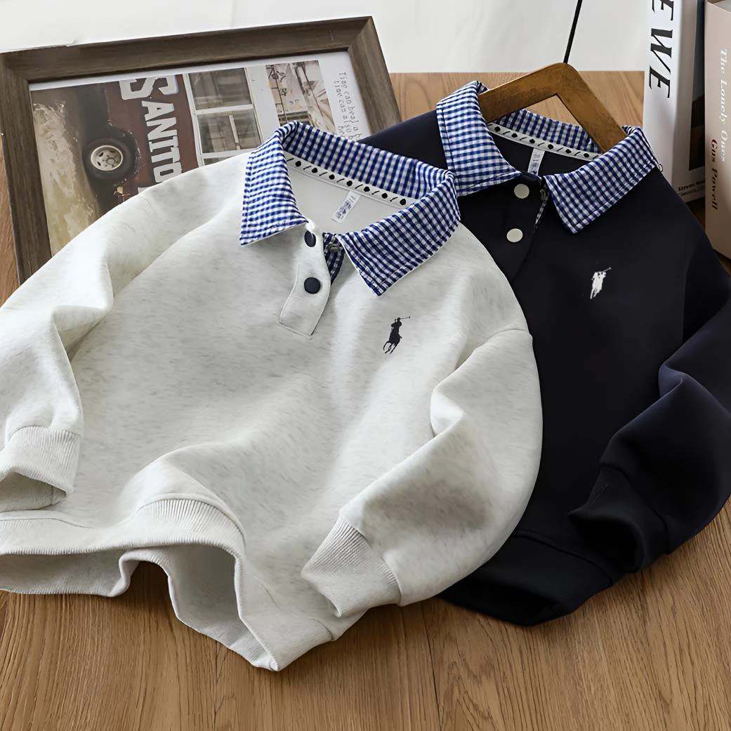儿童卫衣春秋2025新款男童女童酷帅上衣中大童秋装衣服polo衫