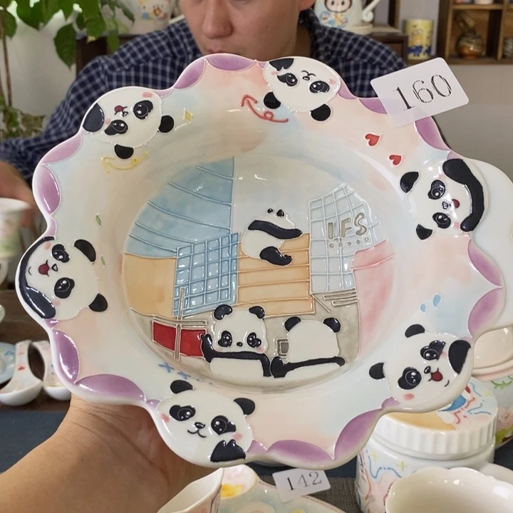 瓷片景德镇釉下彩手绘