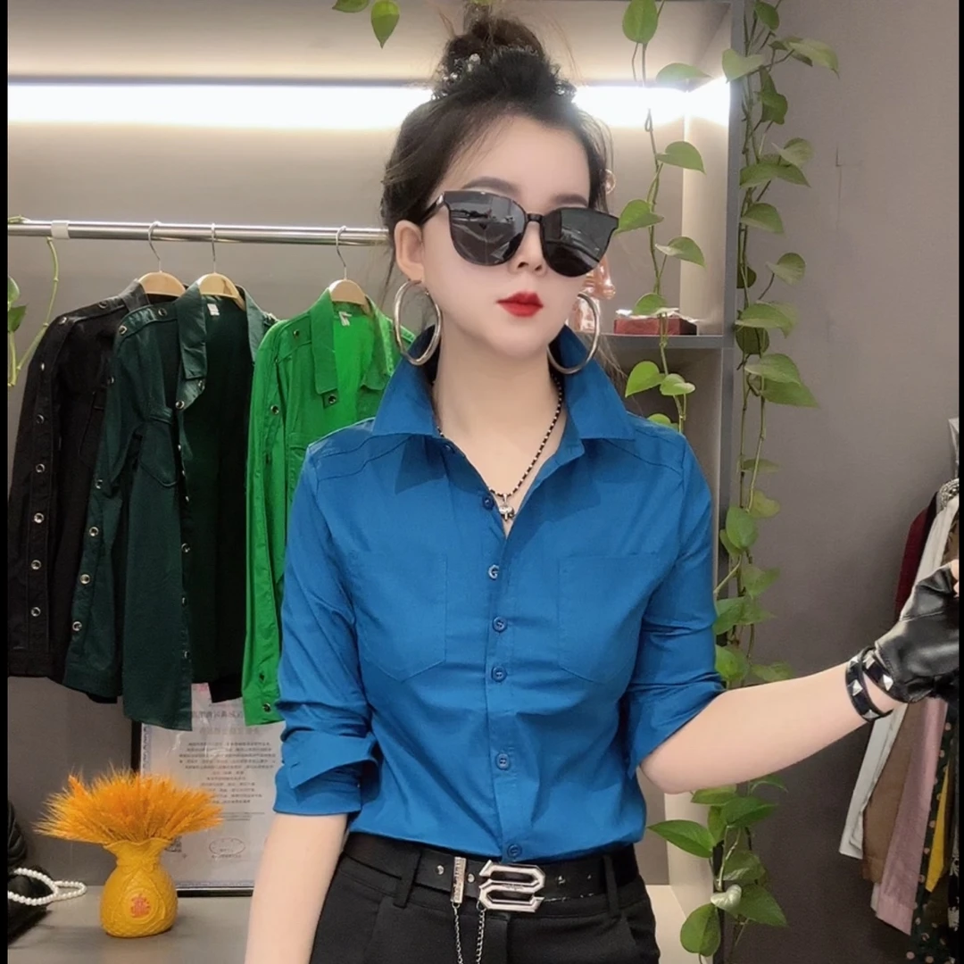 (薄款)新款长袖显瘦衬衫X6907