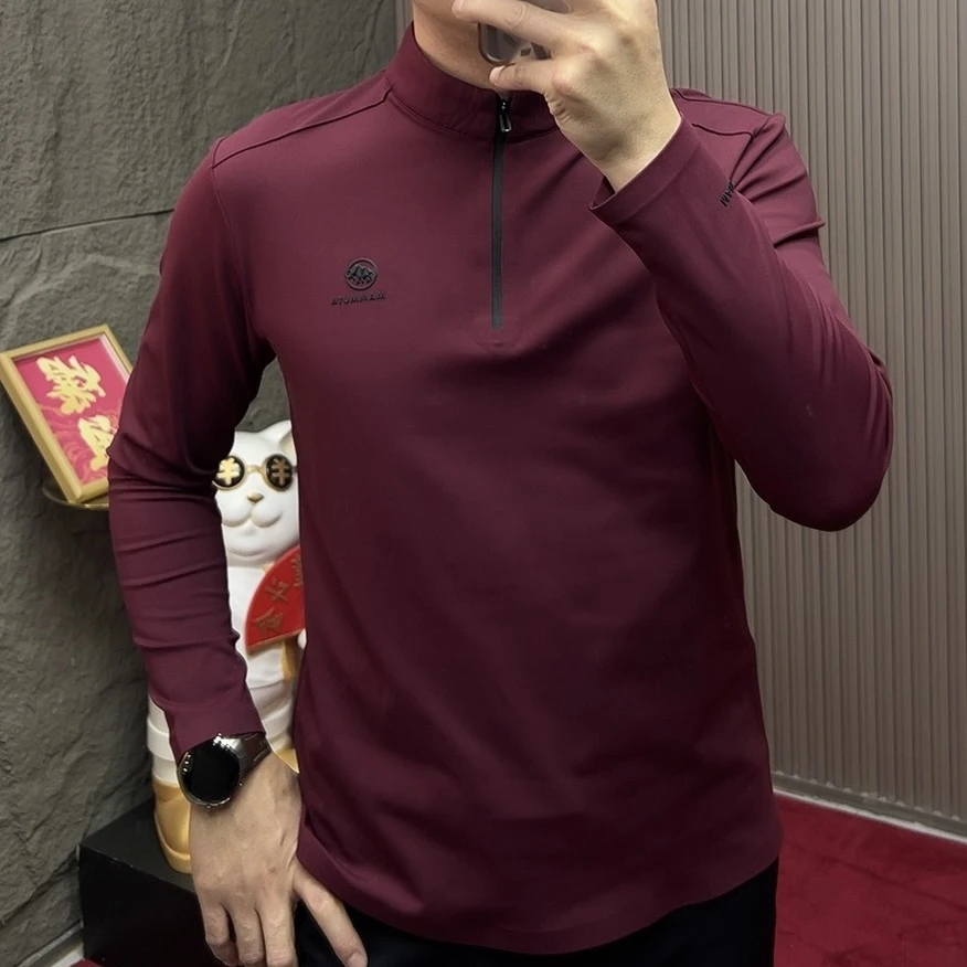 2025-9823 长袖保暖秋冬加绒加厚款拉链卫衣男装加绒修身男款