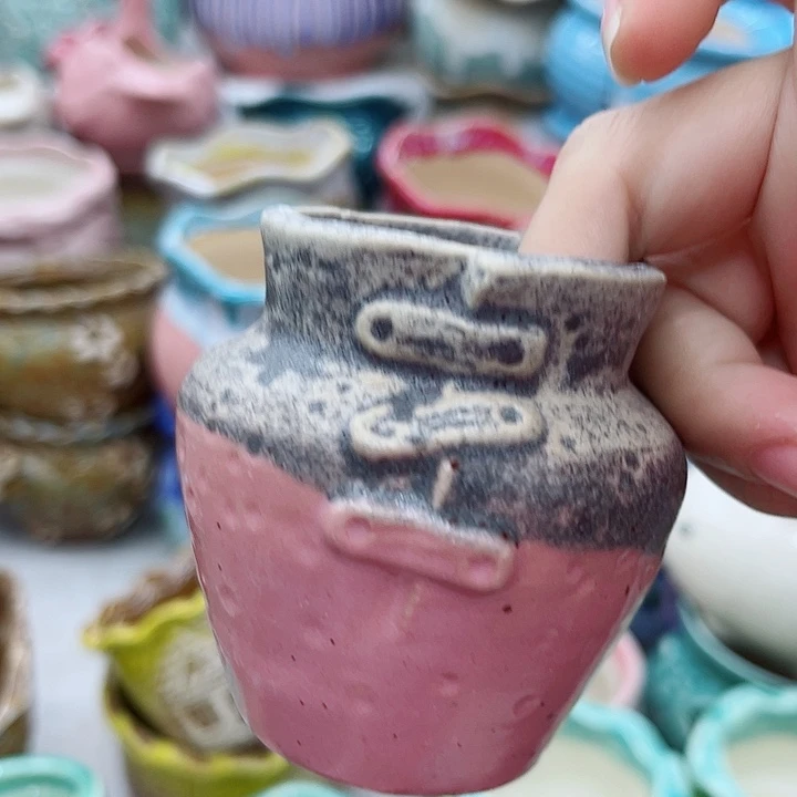 多肉绿植陶瓷花盆9.9包邮，有孔