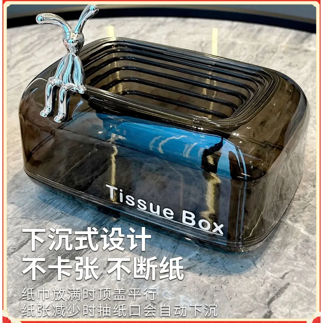 轻奢纸巾盒高级感家用高档客厅餐巾纸盒子创意纸抽盒下沉式抽纸G
