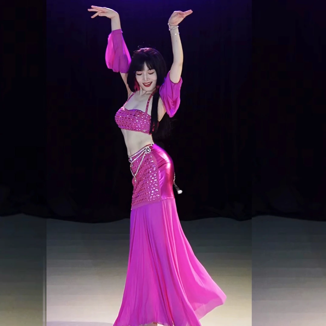 悦梦风璐肚皮舞新款套装演出服班服性感气质练功服显瘦初学仙女