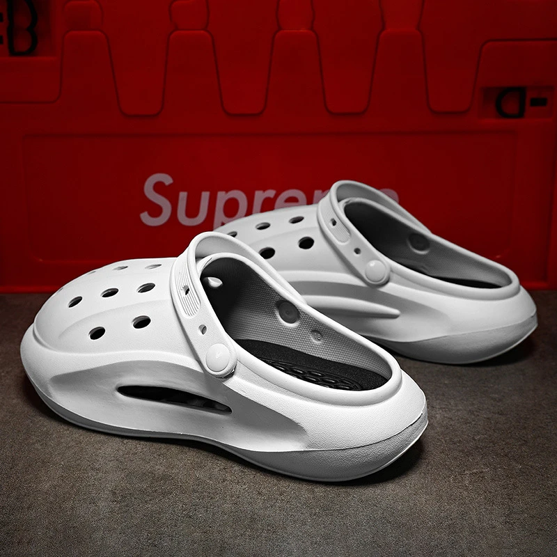 软底夏季新款情侣洞洞休闲防滑增高耐磨外穿拖鞋女夏外穿男士厚底