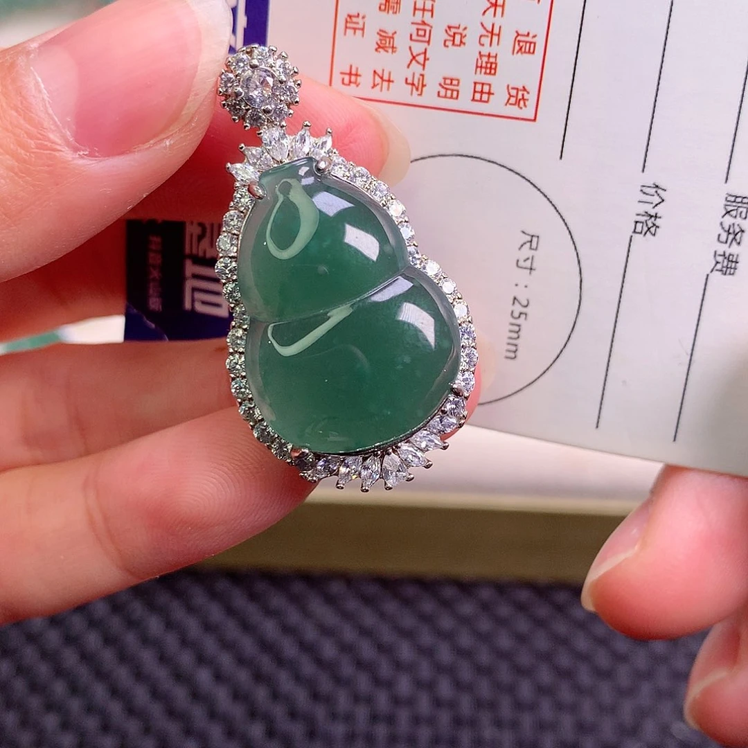 颈饰银S925镶嵌翡翠翡翠