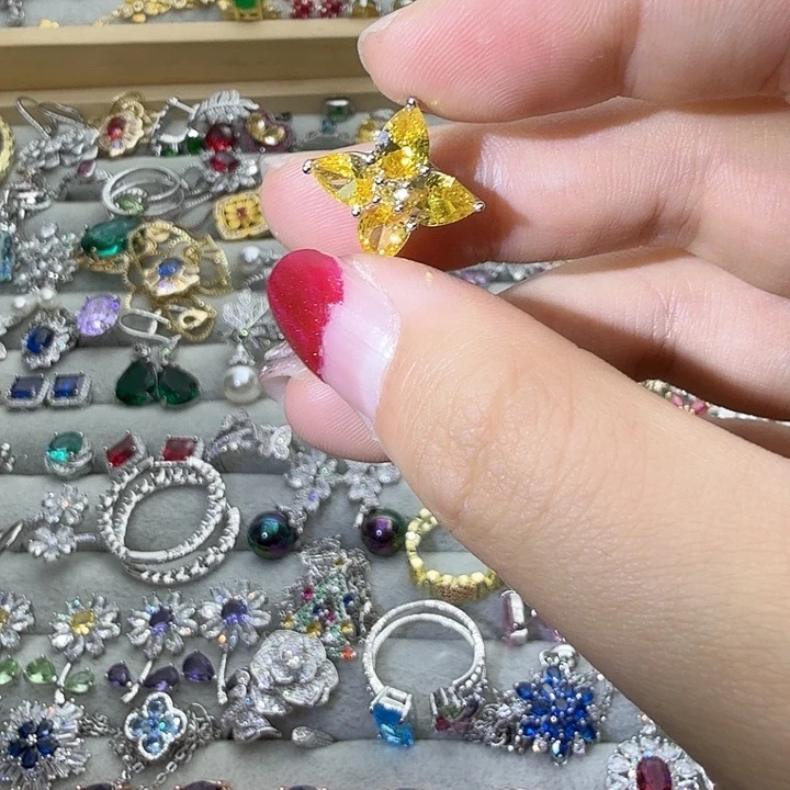 戒指烟晶银S925镶嵌