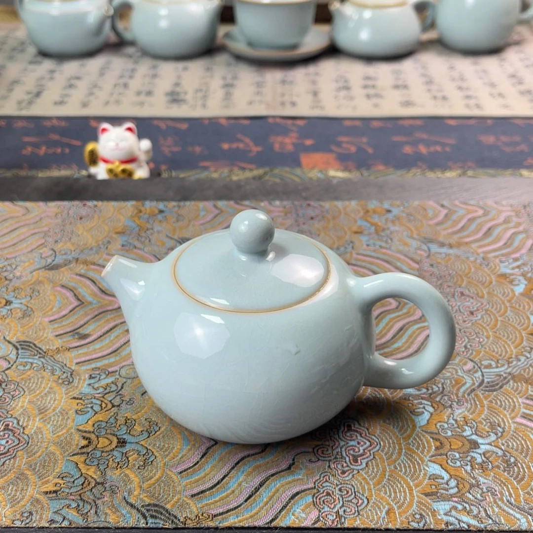 支钉微瑕全手工天青釉250cc