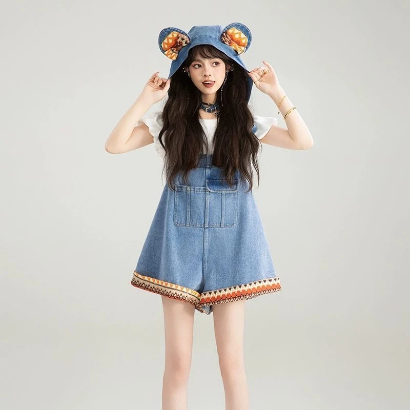 夏装女孩薄款牛仔夏季2025新款女初中生男童牛仔短裤夏薄款