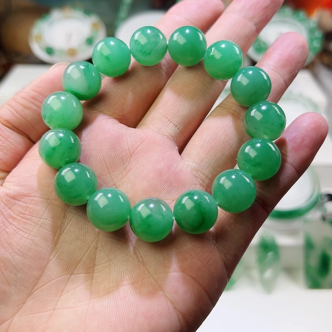 未镶嵌手串石英质玉非洲翠卡14.5珠子手串