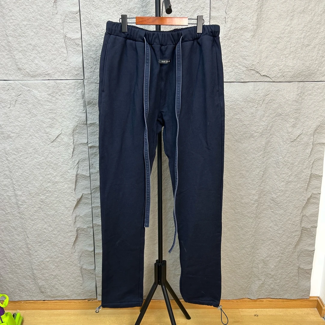 99新 maje FOG 99新 藏蓝色飘带休闲裤 XL码 ys000996（pm)